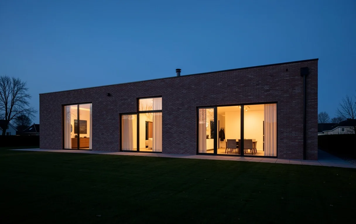 Danish architectural evening scene