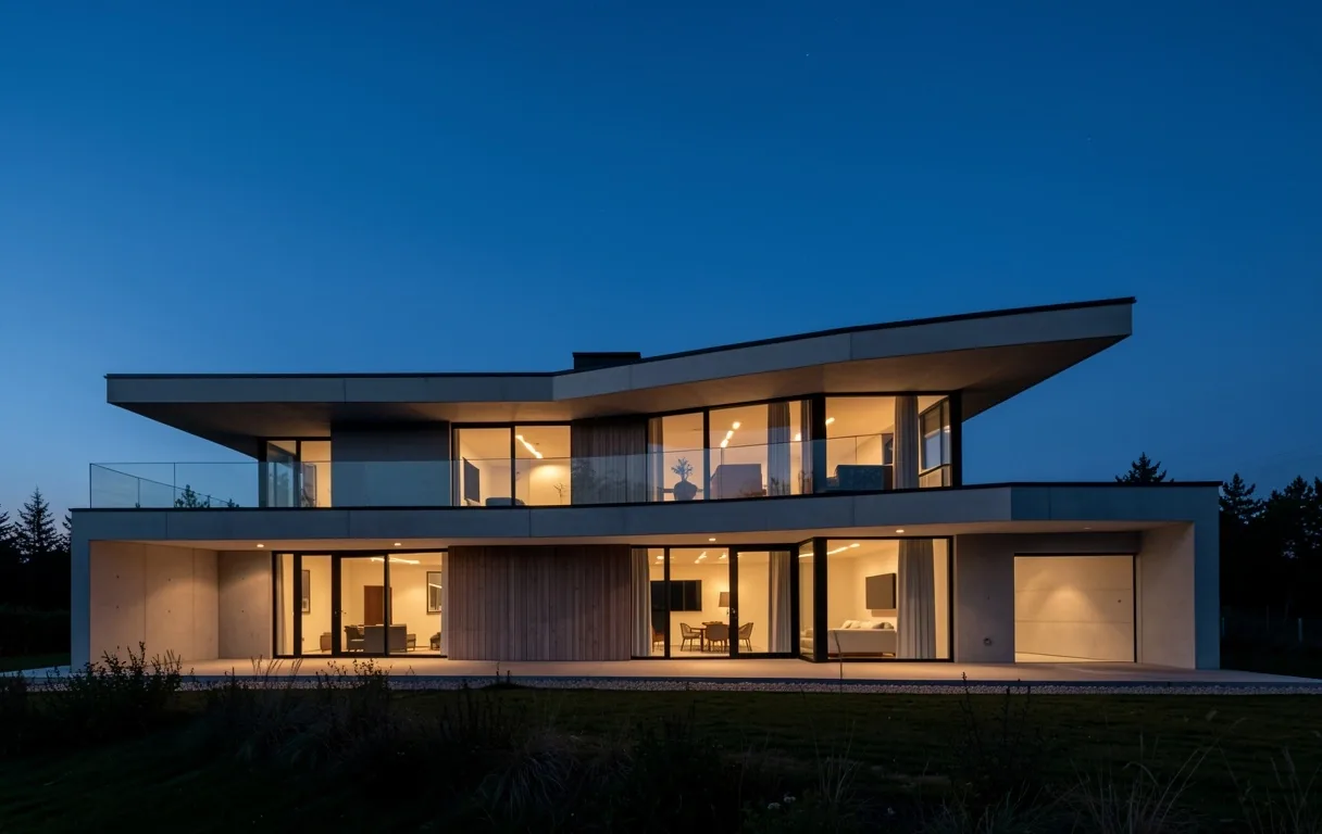 Architectural silhouette at dusk