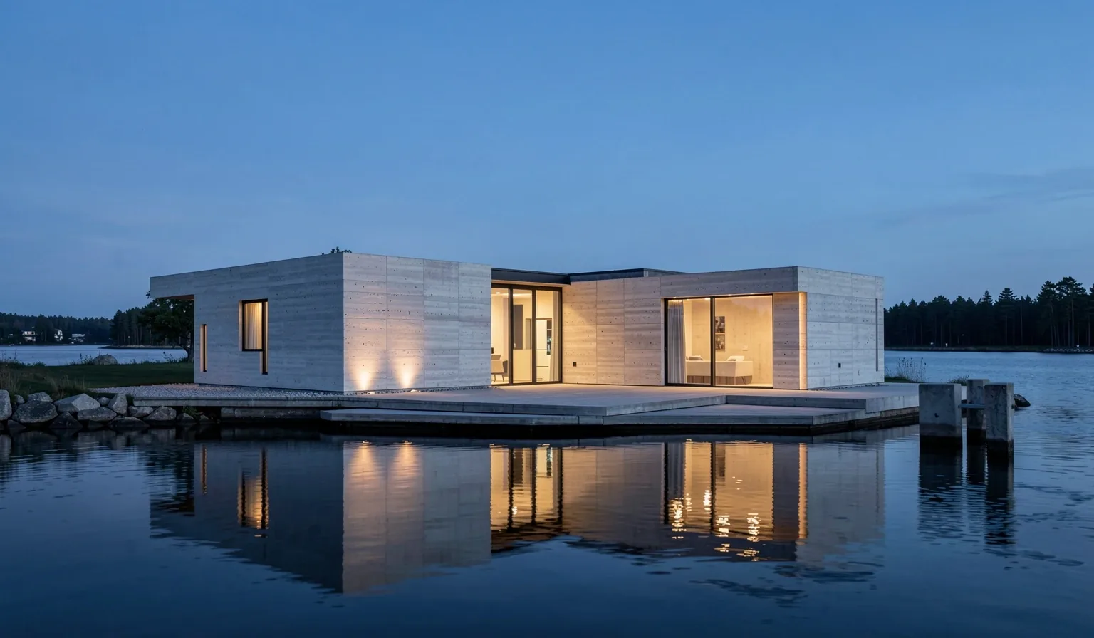 Danish Architectural Studio at Dusk